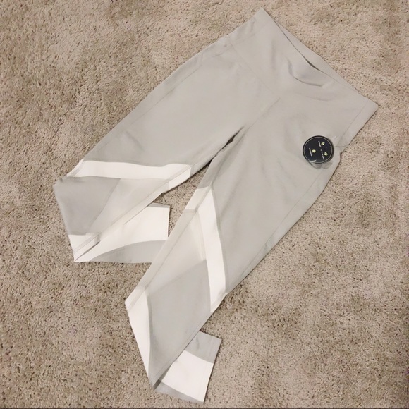 DONATED: White & Gray Mesh Leggings - Picture 4 of 6